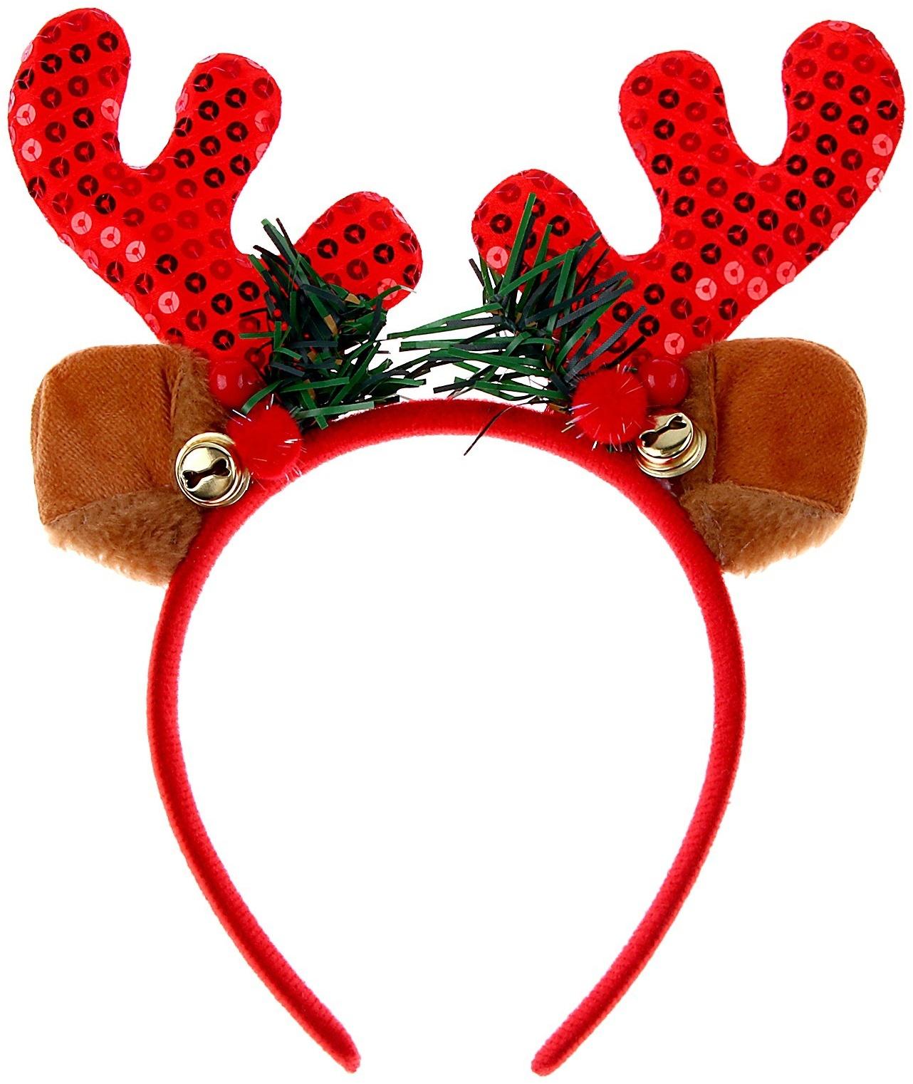 Карнавальный ободок «Рожки оленя», цвета МИКС