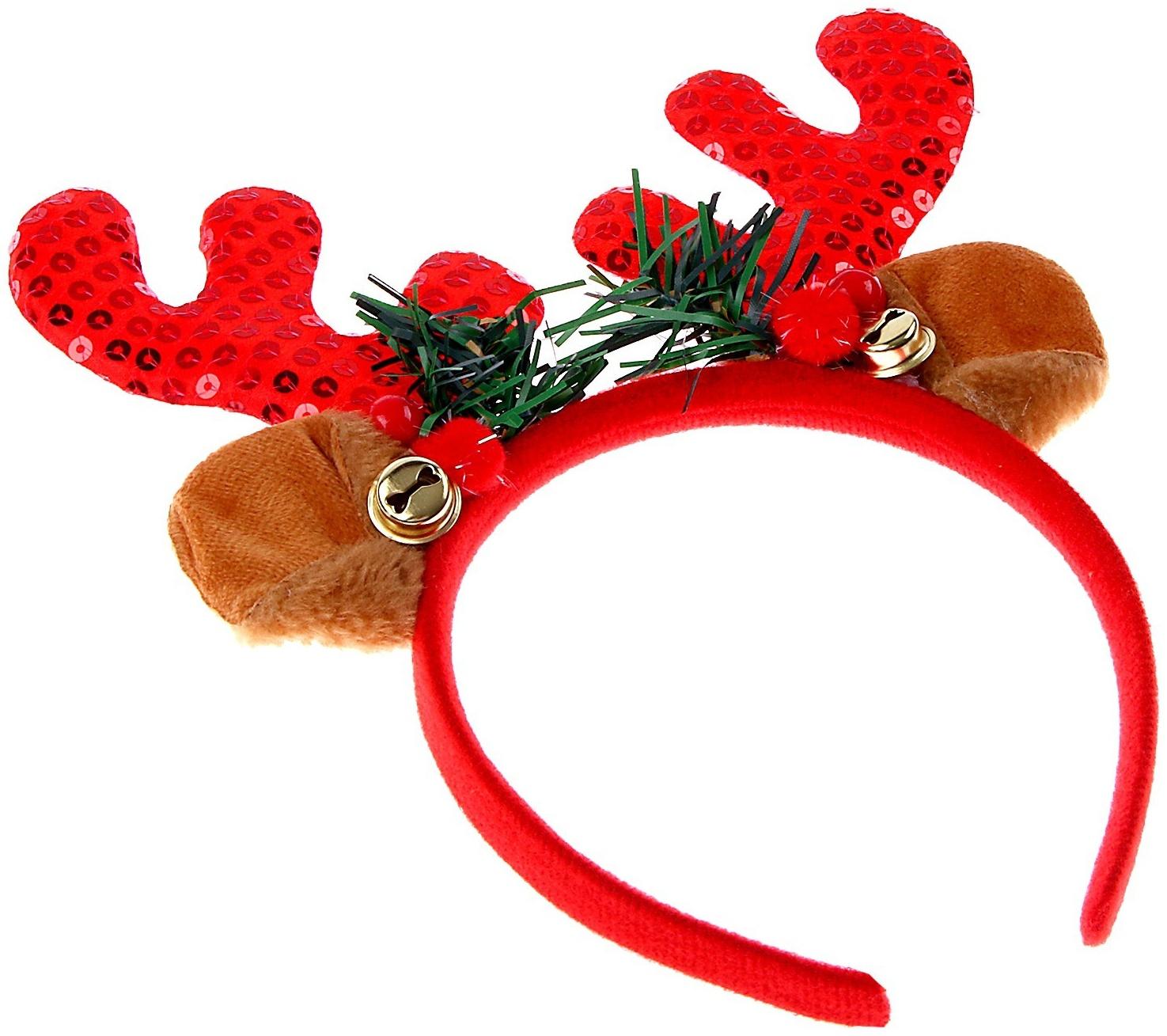 Карнавальный ободок «Рожки оленя», цвета МИКС