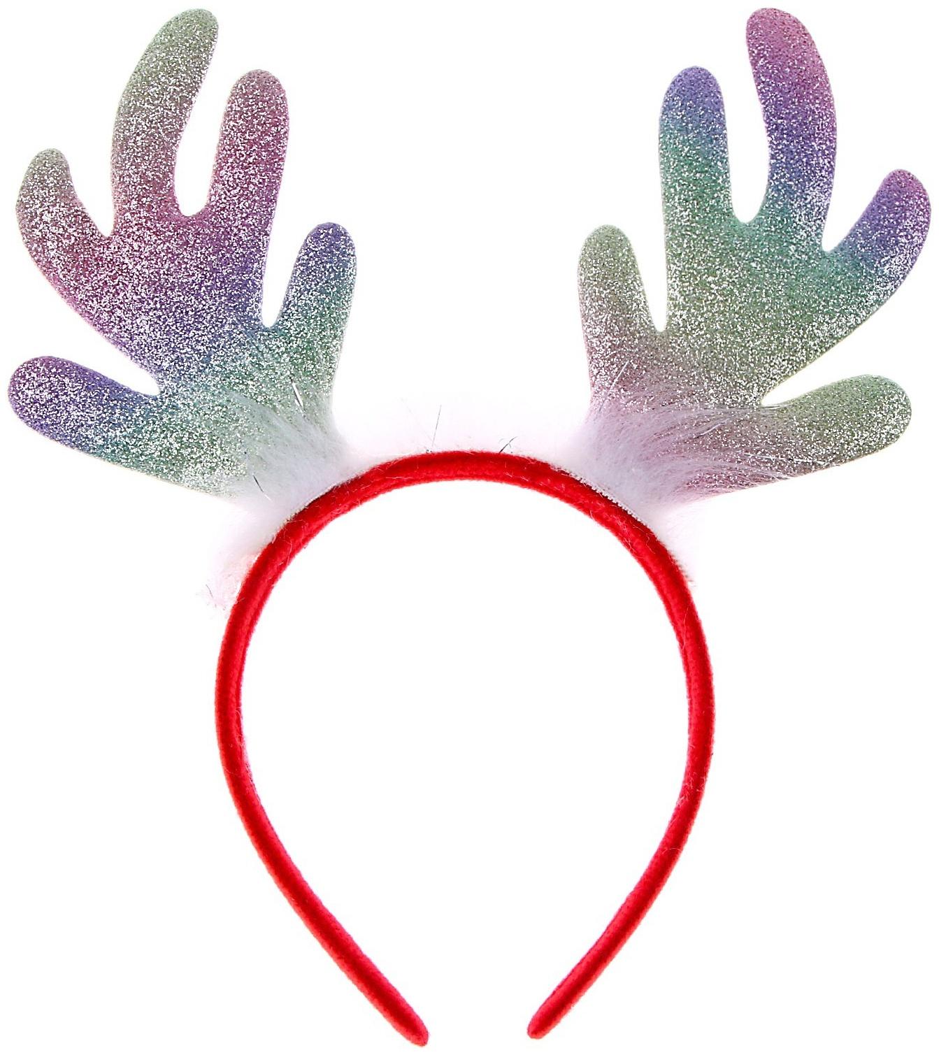 Карнавальный ободок «Радужные рожки»