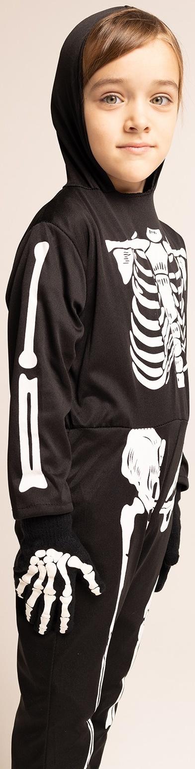 Карнавальный набор «Жуткий скелетик»: комбинезон, перчатки, грим, р. 104–116 см