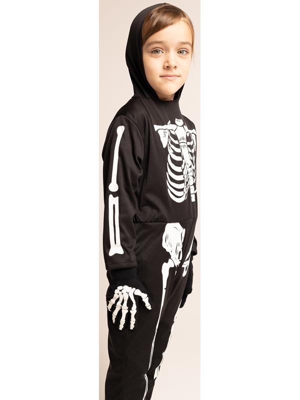 Карнавальный набор «Жуткий скелетик»: комбинезон, перчатки, грим, р. 104–116 см