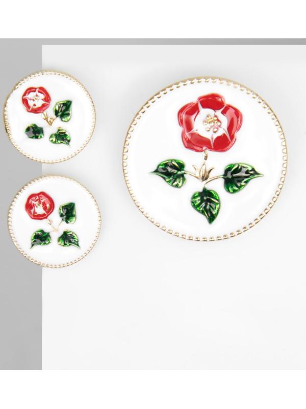 Набор 2 предмета: серьги, брошь-кулон 