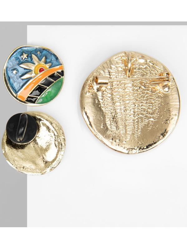 Набор 2 предмета: серьги, брошь-кулон 