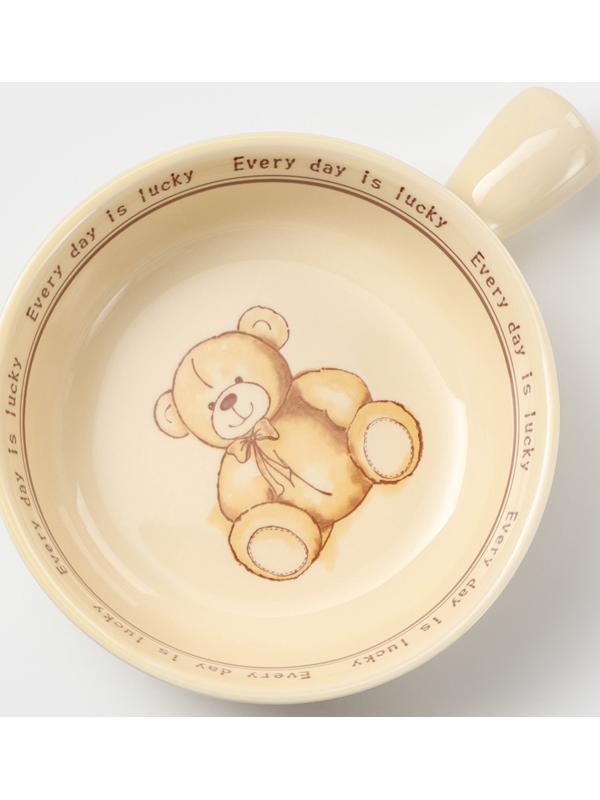 Кокотница керамическая «Мишка», 550 мл, цвет бежевый