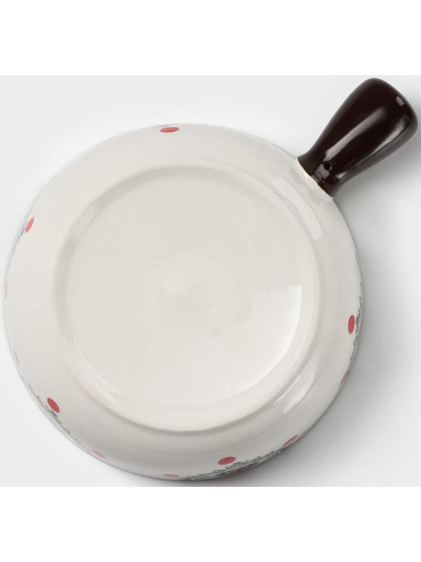 Кокотница керамическая «Узоры», 550 мл, цвет белый