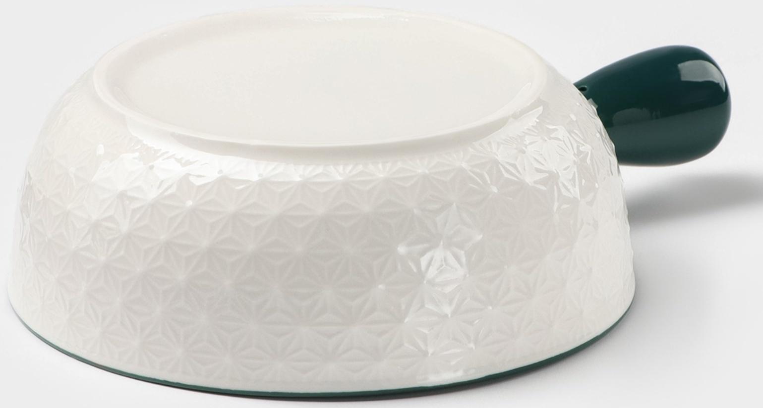 Кокотница керамическая «Цветы», 550 мл, цвет белый