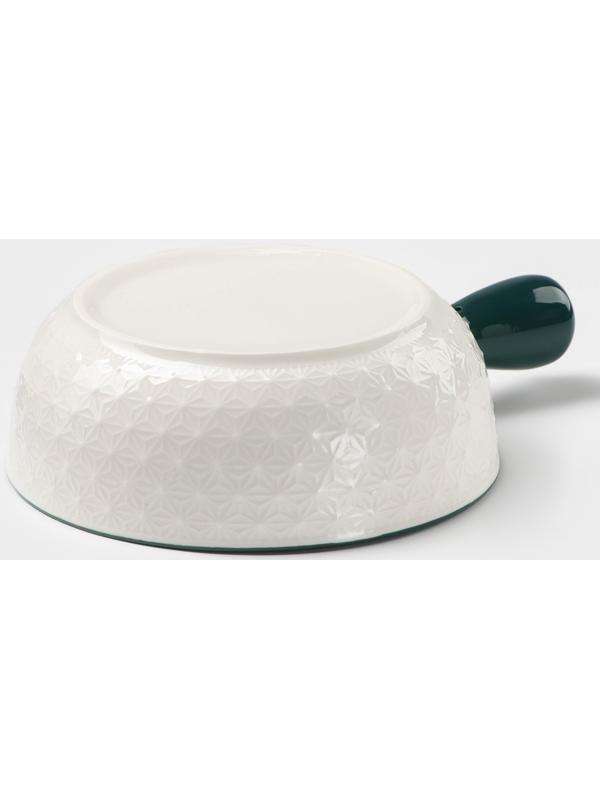 Кокотница керамическая «Цветы», 550 мл, цвет белый