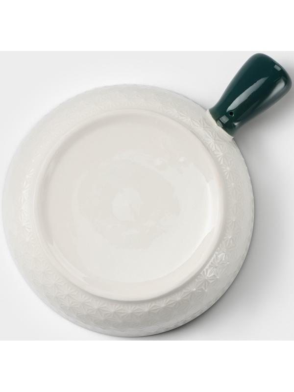 Кокотница керамическая «Цветы», 550 мл, цвет белый