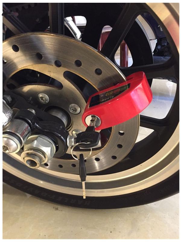 Противоугонный замок на тормозной диск с звуковой сигнализацией 110 дБ