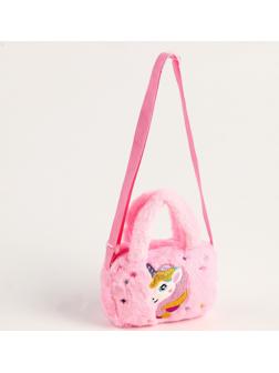 Мягкая сумка «Единорог», 27 см, цвет розовый