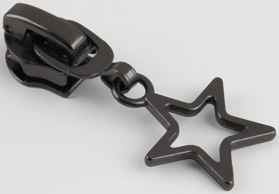 Замок полуавтоматический для молнии «Спираль», №7, 10 шт, цвет чёрный никель