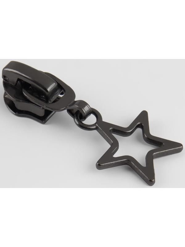 Замок полуавтоматический для молнии «Спираль», №7, 10 шт, цвет чёрный никель