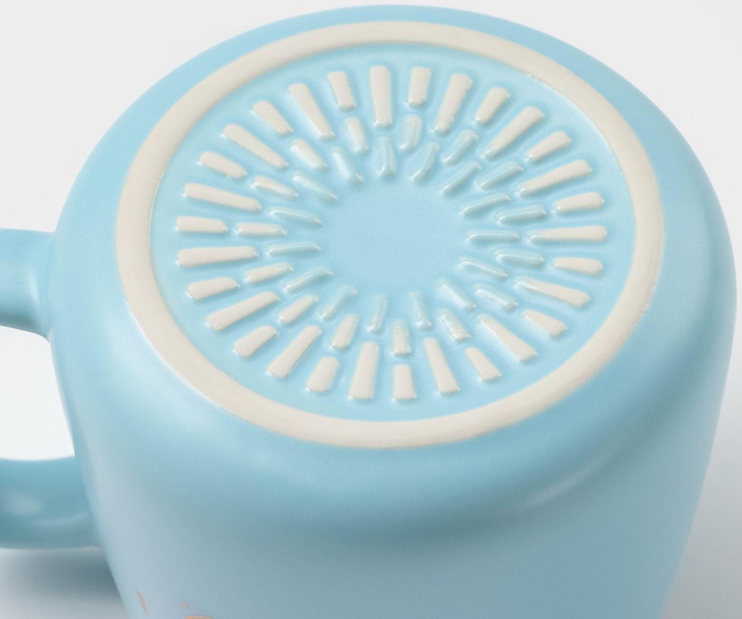 Кружка керамическая с ложкой «Мистер», 380 мл, цвет голубой