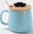 Кружка керамическая с ложкой «Мистер», 380 мл, цвет голубой