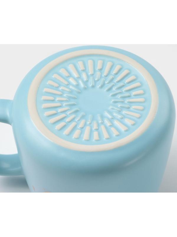 Кружка керамическая с ложкой «Мистер», 380 мл, цвет голубой