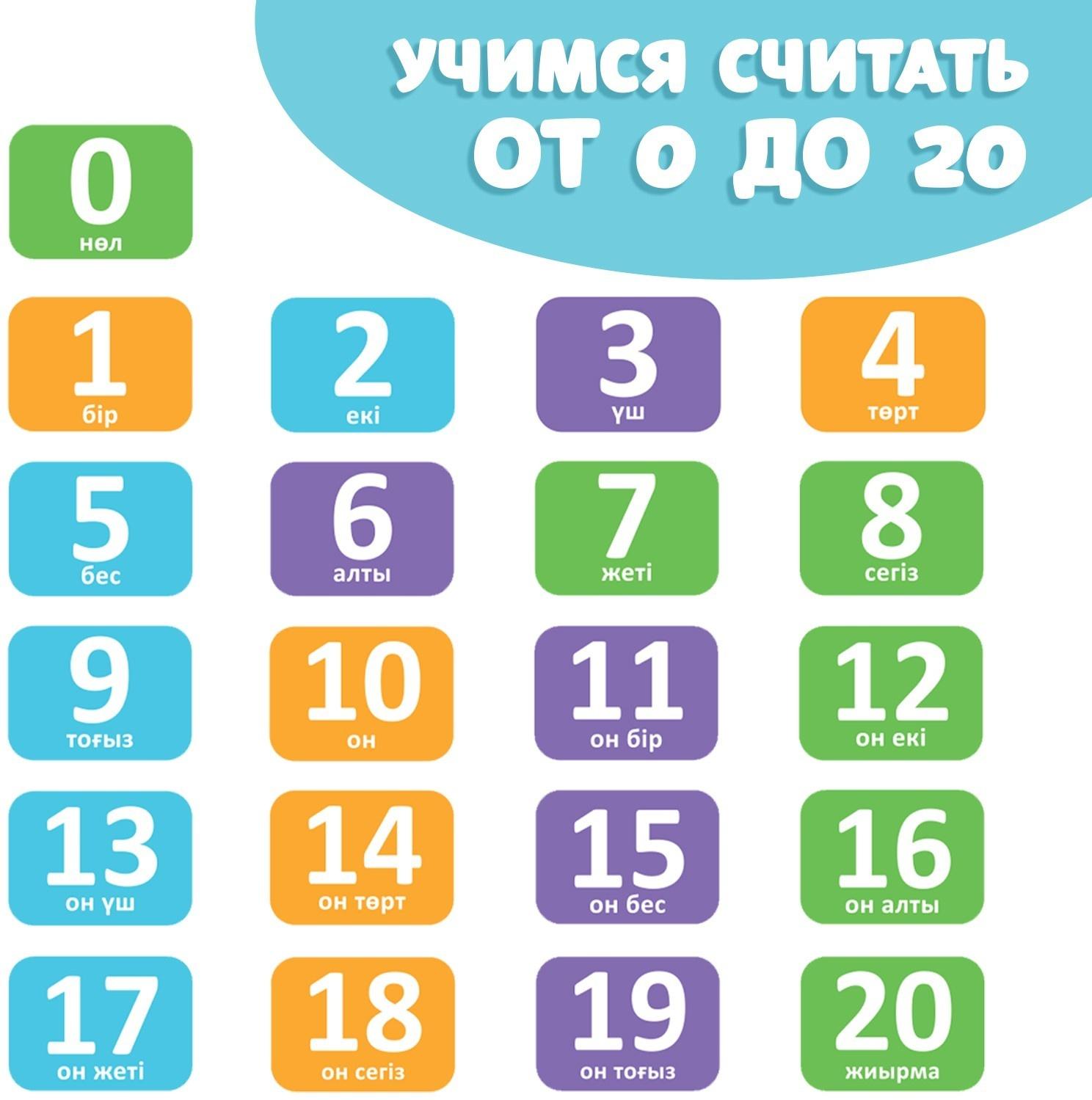 Обучающая книга «Учим цифры», казахский язык, 20 стр.
