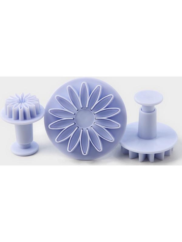 Набор плунжеров кондитерских Доляна «Герберы», 3 шт: 5,5 см, 4 см, 2,5 см