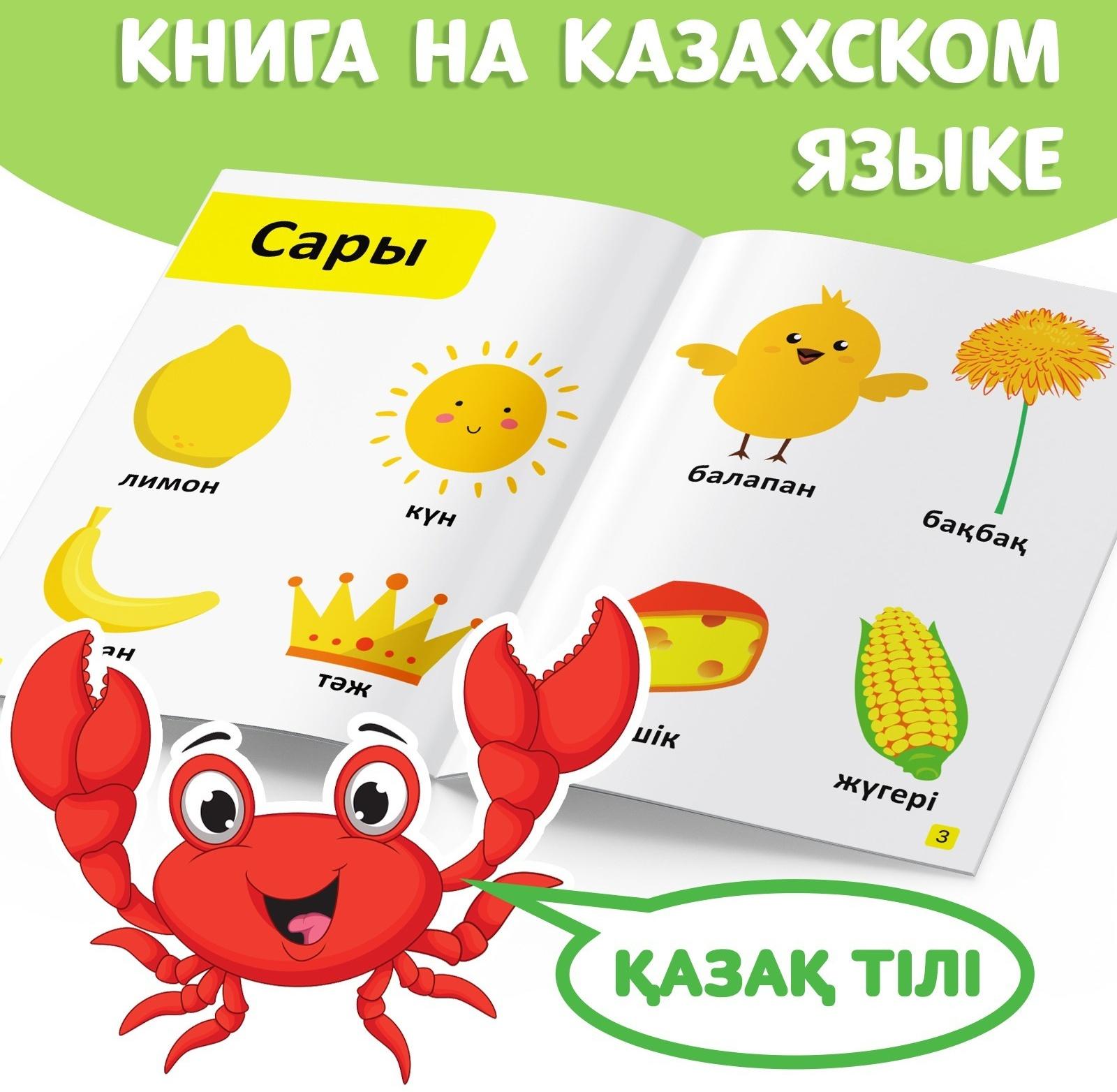 Обучающая книга «Учим цвета», казахский язык, 20 стр.