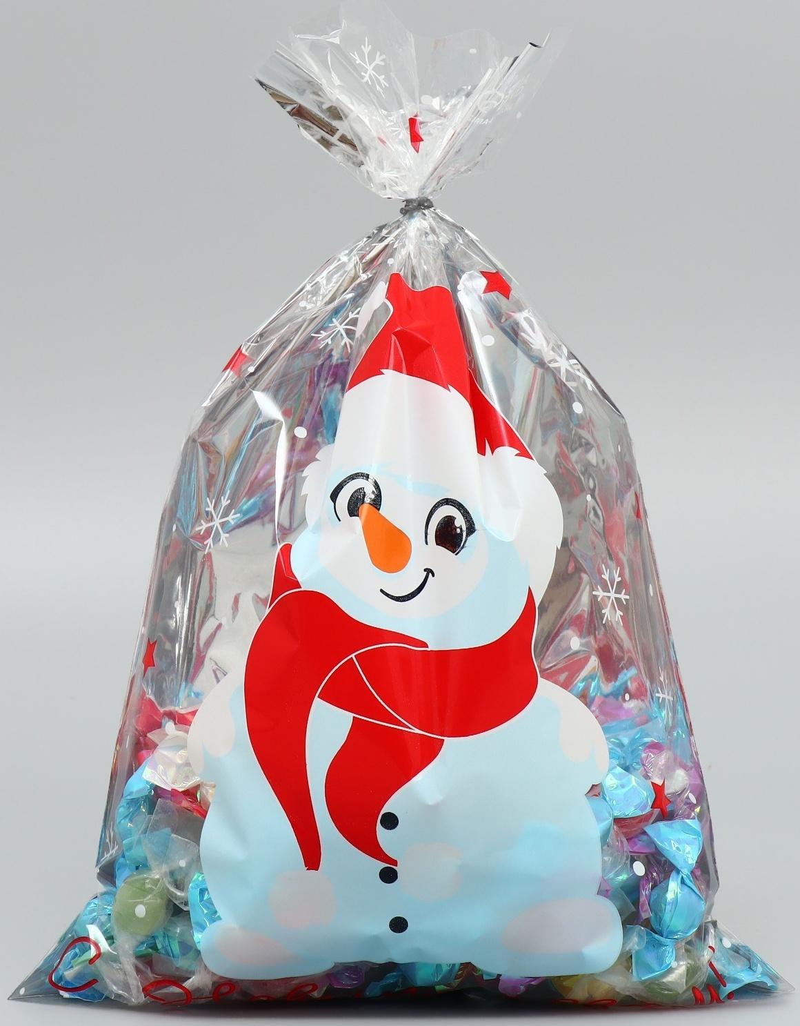 Пакет пластиковый «Снеговичок», 20 × 30 см