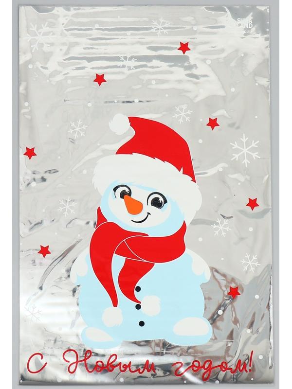Пакет пластиковый «Снеговичок», 20 × 30 см
