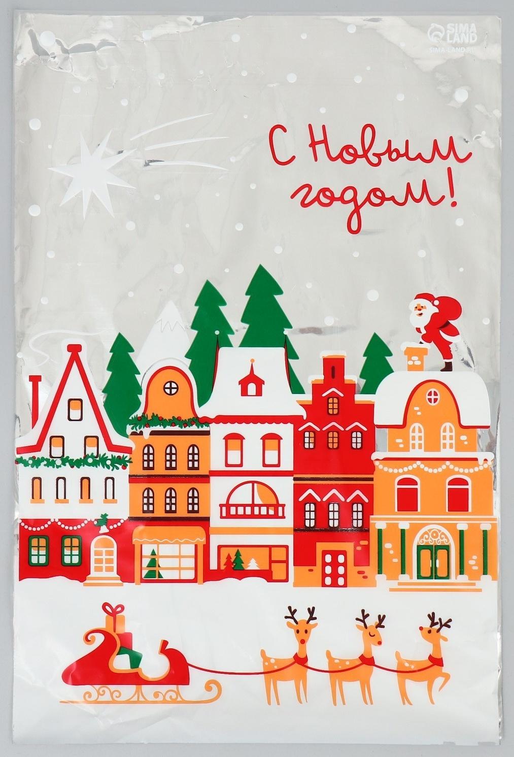 Пакет пластиковый «С праздником», 20 × 30 см