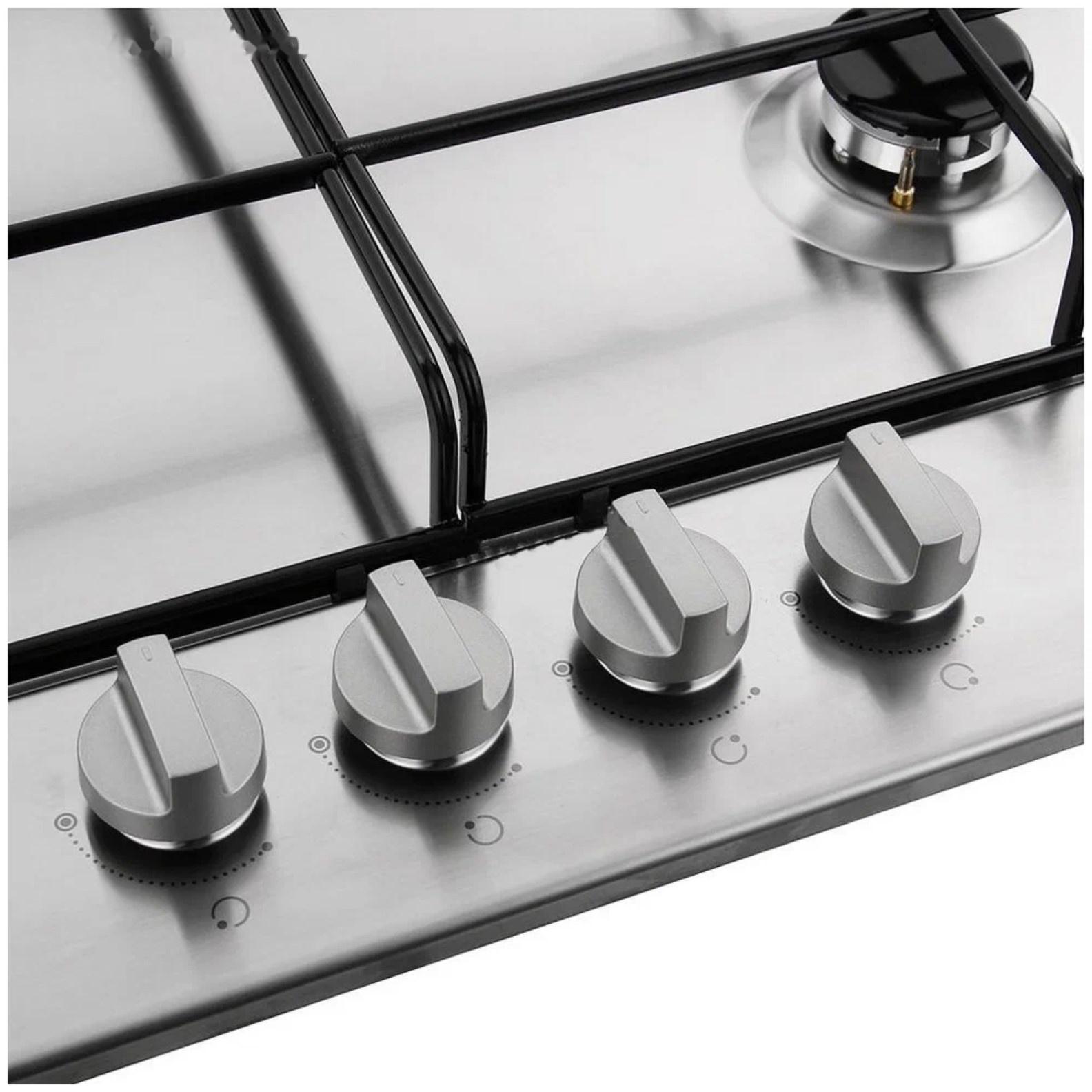 Варочная поверхность Indesit THP 642 W/IX/I RU, газовая, 4 конфорки, цвет нерж. сталь