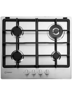 Варочная поверхность Indesit THP 642 W/IX/I RU, газовая, 4 конфорки, цвет нерж. сталь