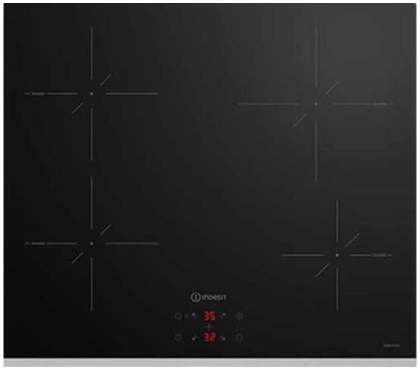 Варочная поверхность Indesit IS 41Q60 FX, индукционная, 4 конфорки, сенсор, чёрная