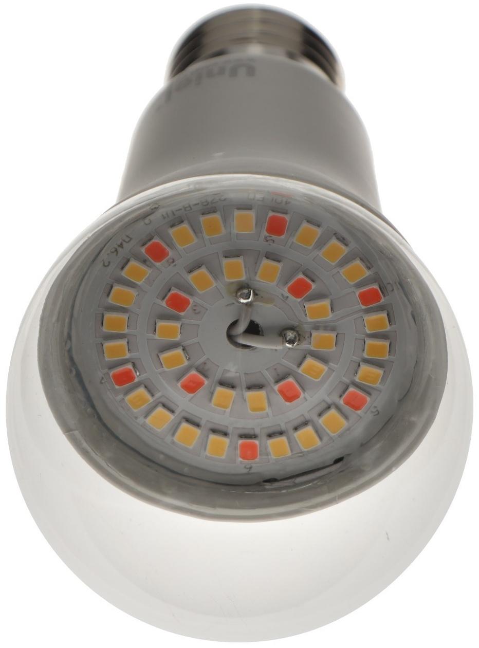 Фитолампа светодиодная Uniel, А60, Е27, 15 Вт, 250 В, 220°, спектр для фотосинтеза