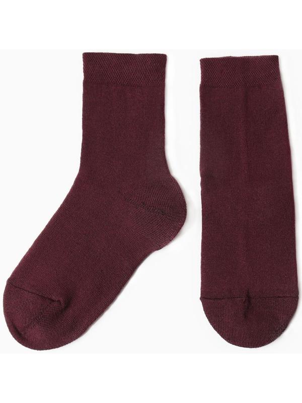 Носки женские махра внутри, цвет бордовый, размер 25