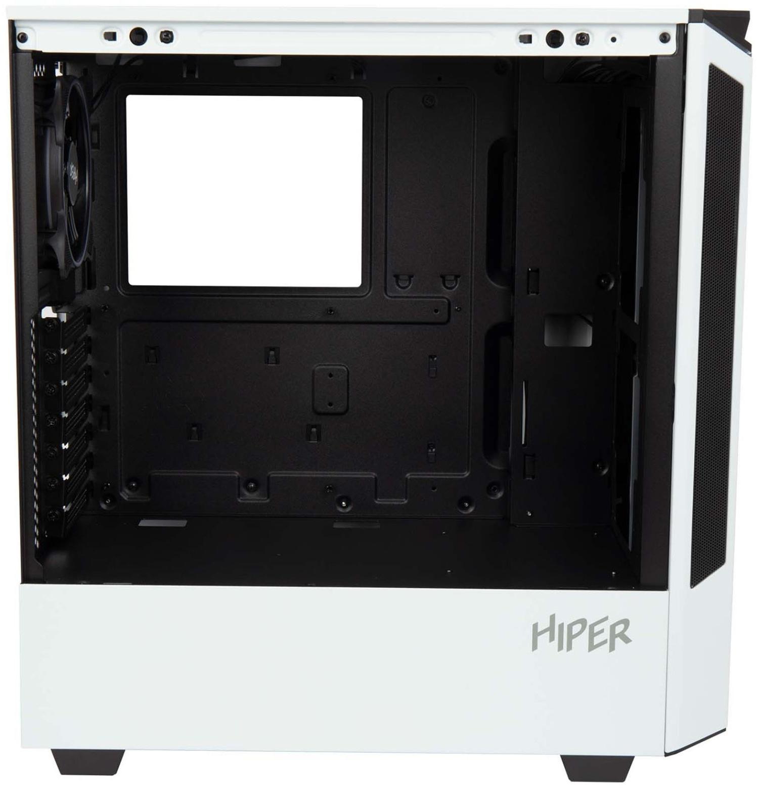 Корпус Hiper PW81 белый без БП ATX 4x120mm 2xUSB2.0 2xUSB3.0 audio bott PSU