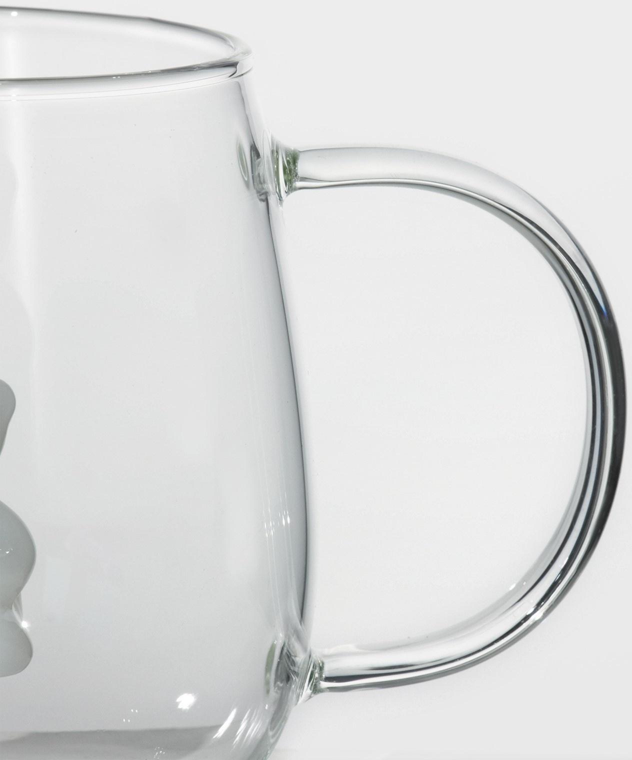 Кружка стеклянная с фигуркой на дне «Серен» мишка, 350 мл