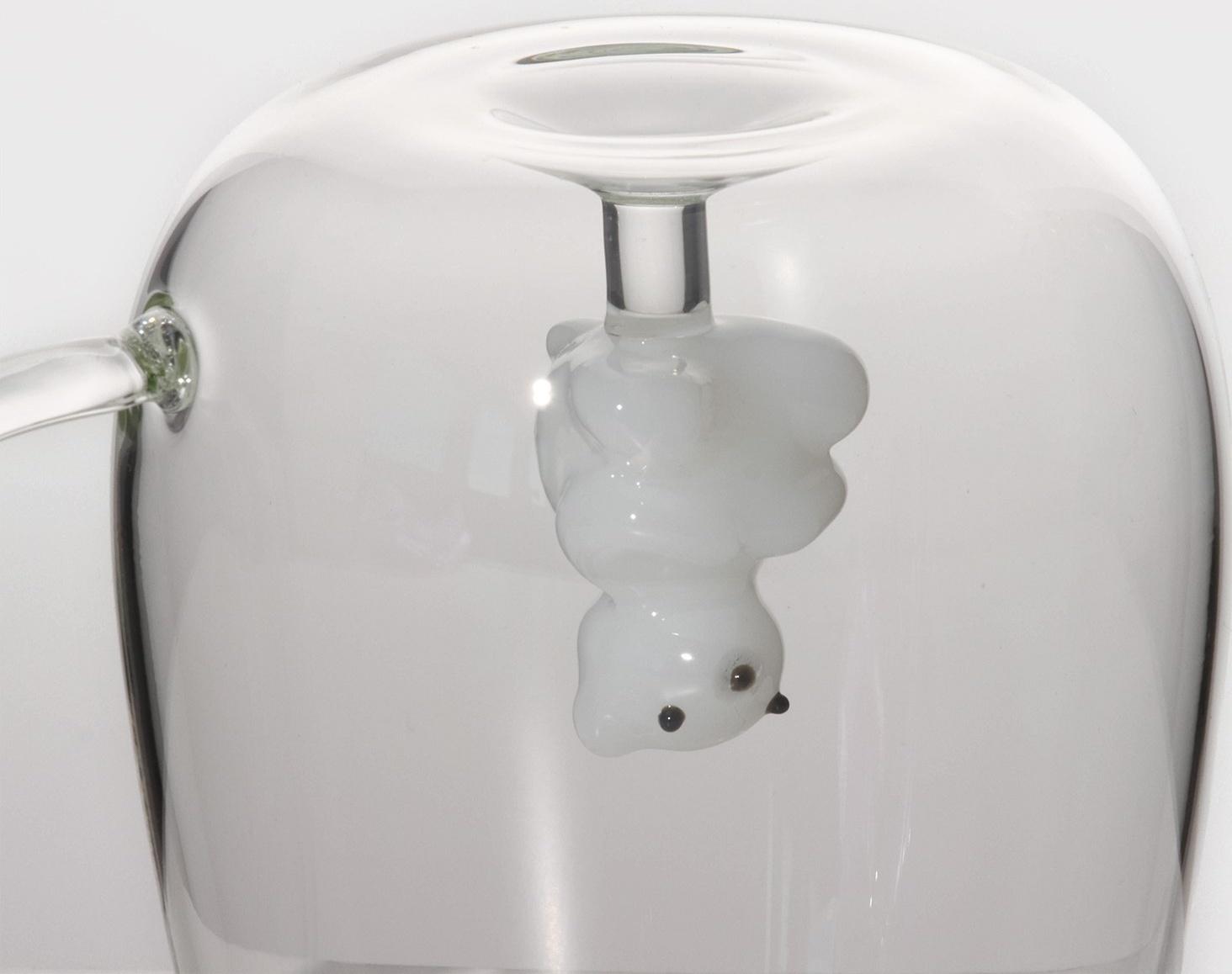 Кружка стеклянная с фигуркой на дне «Серен» мишка, 350 мл