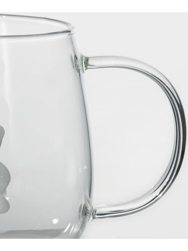 Кружка стеклянная с фигуркой на дне «Серен» мишка, 350 мл