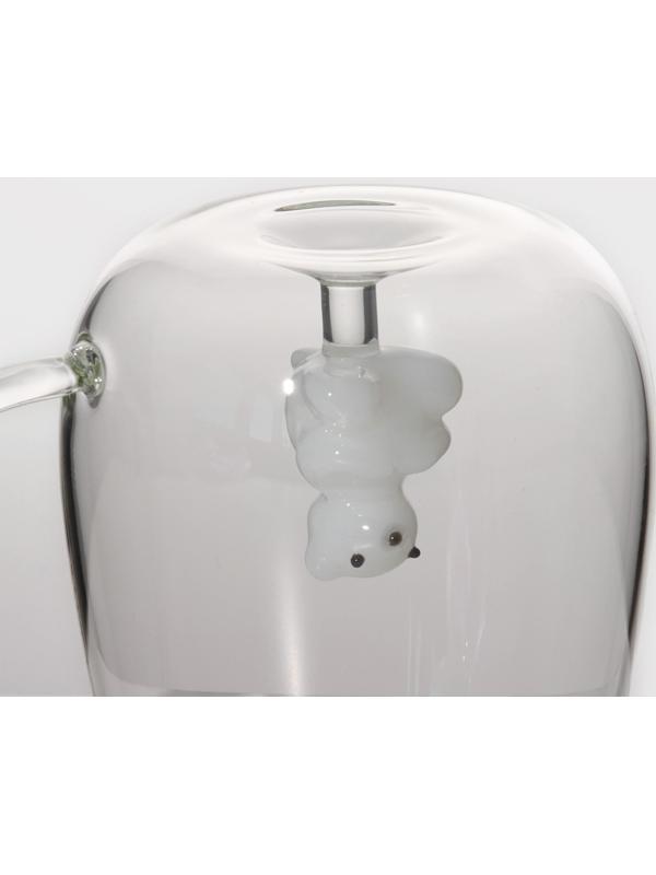 Кружка стеклянная с фигуркой на дне «Серен» мишка, 350 мл