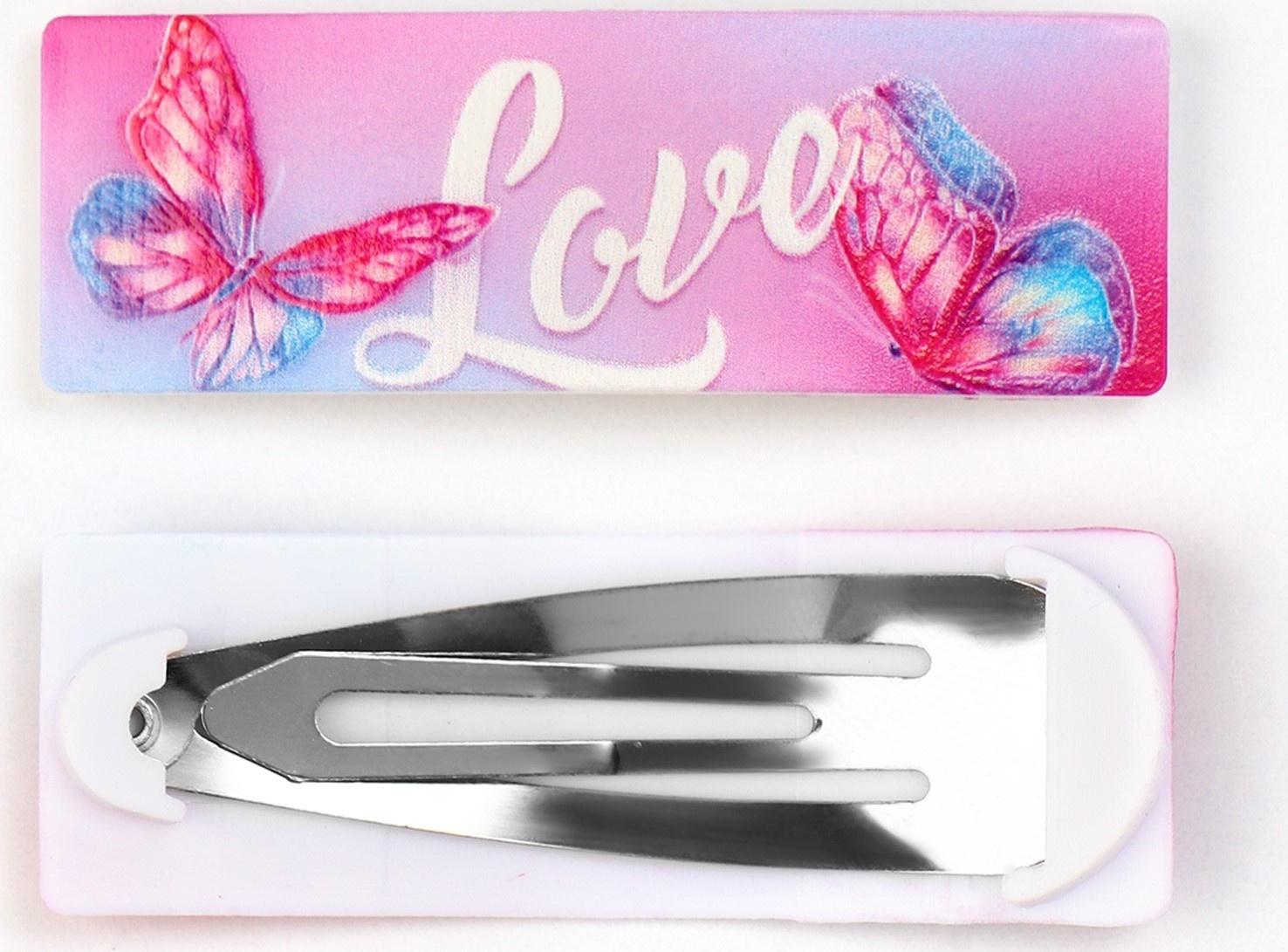 Заколка для волос Love, 5,3 х 1,8 см