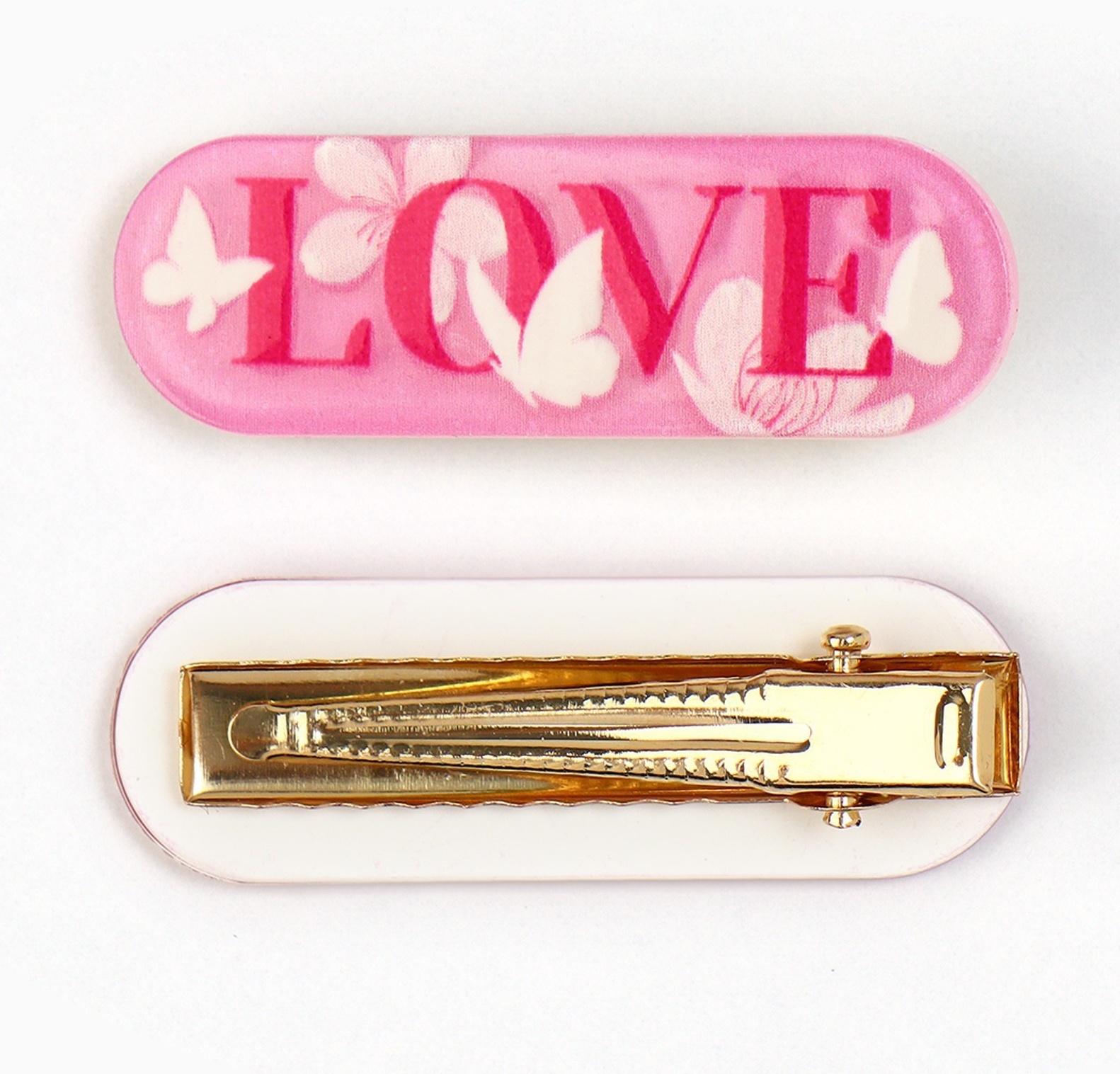 Заколка для волос LOVE, 4.5 х 1.5 см