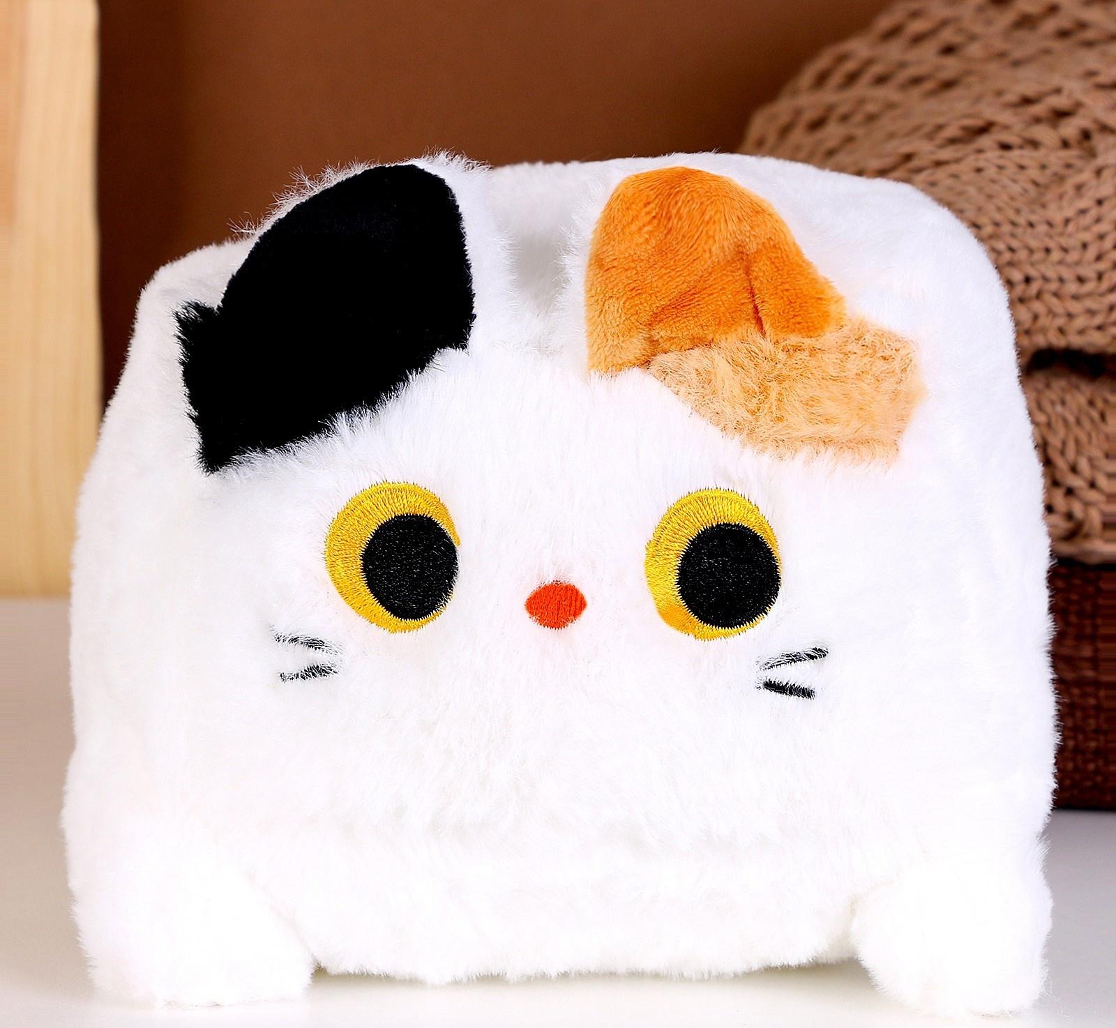 Мягкая игрушка «Котик-кубик», 18 см, цвет белый