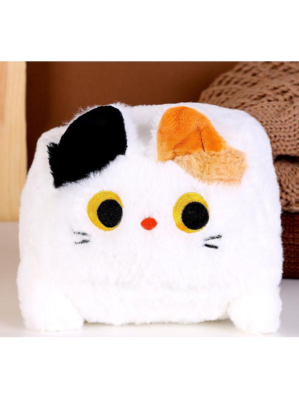 Мягкая игрушка «Котик-кубик», 18 см, цвет белый