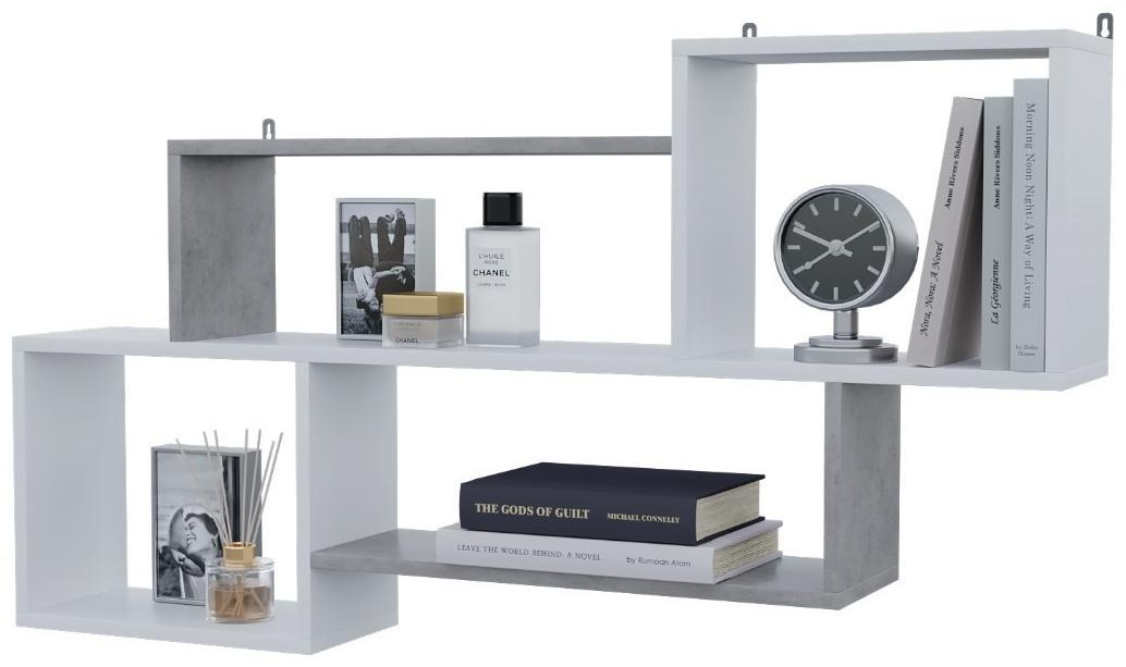 Полка навесная Лайт, 1150х622х186, Белый/Бетон