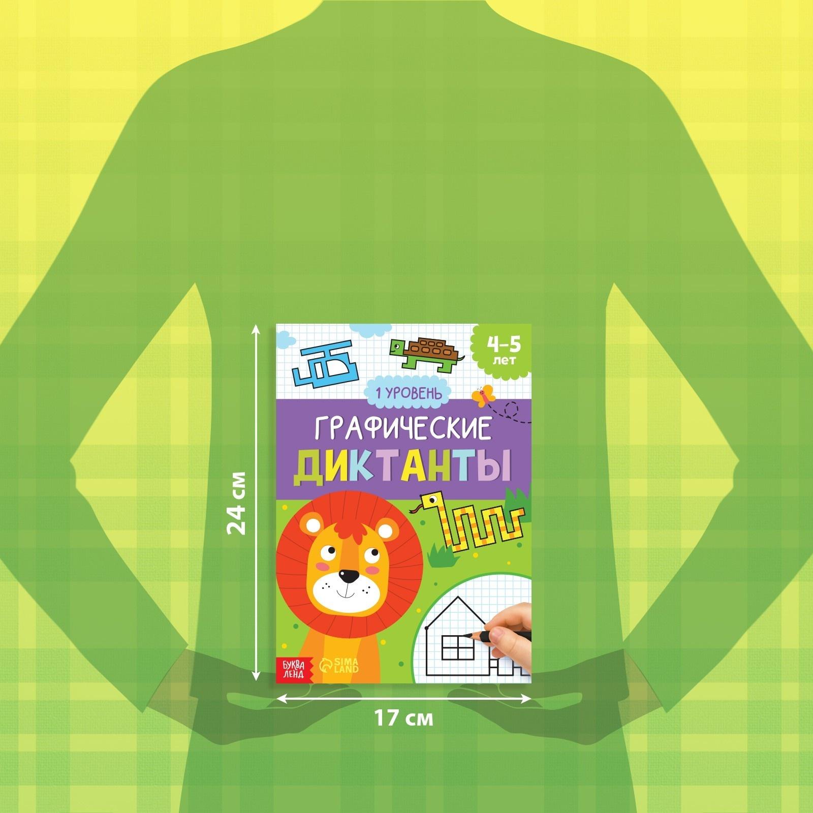 Обучающая книга «Графические диктанты. 1 уровень», 24 стр.