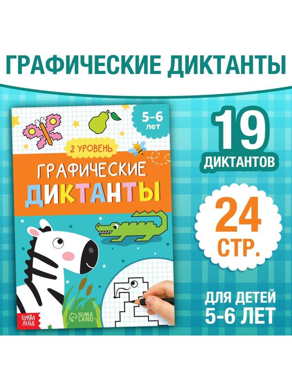 Обучающая книга «Графические диктанты. 2 уровень», 24 стр.