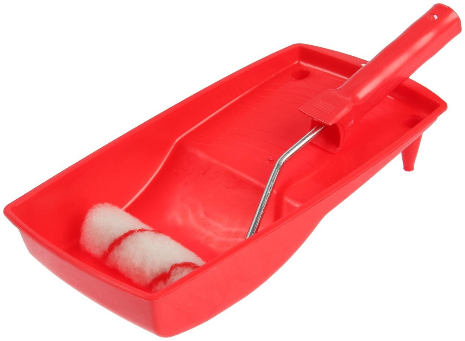 Набор малярный ЛОМ, валик полиамид, 100 мм, d=6 мм, D=16 мм, ванночка 150 х 290 мм