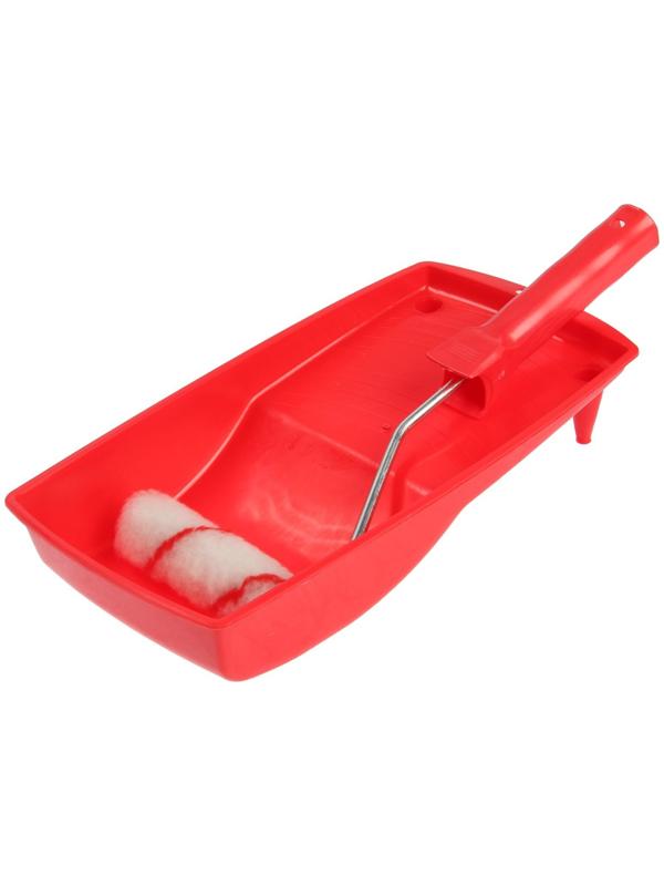 Набор малярный ЛОМ, валик полиамид, 100 мм, d=6 мм, D=16 мм, ванночка 150 х 290 мм