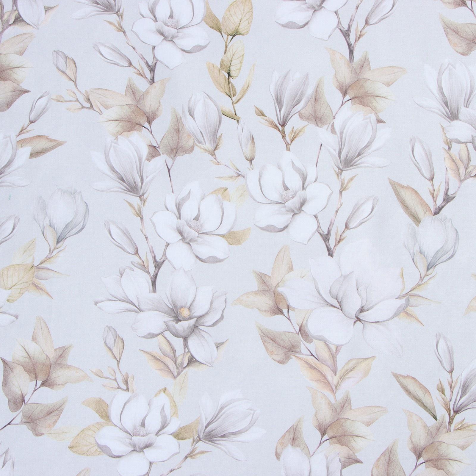 Постельное бельё Этель 1,5 сп Beige flowers, 143х215 см, 150х214 см, 50х70 см -2 шт, мако-сатин 114г/м2