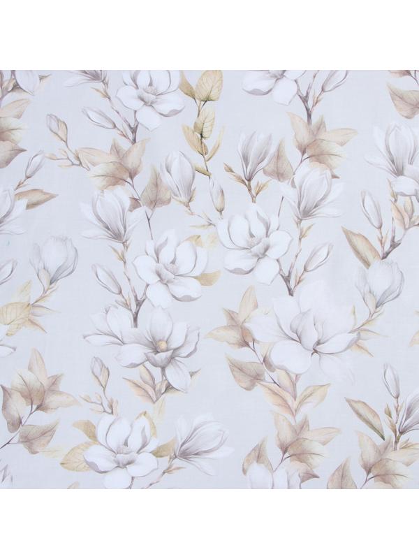 Постельное бельё Этель 1,5 сп Beige flowers, 143х215 см, 150х214 см, 50х70 см -2 шт, мако-сатин 114г/м2