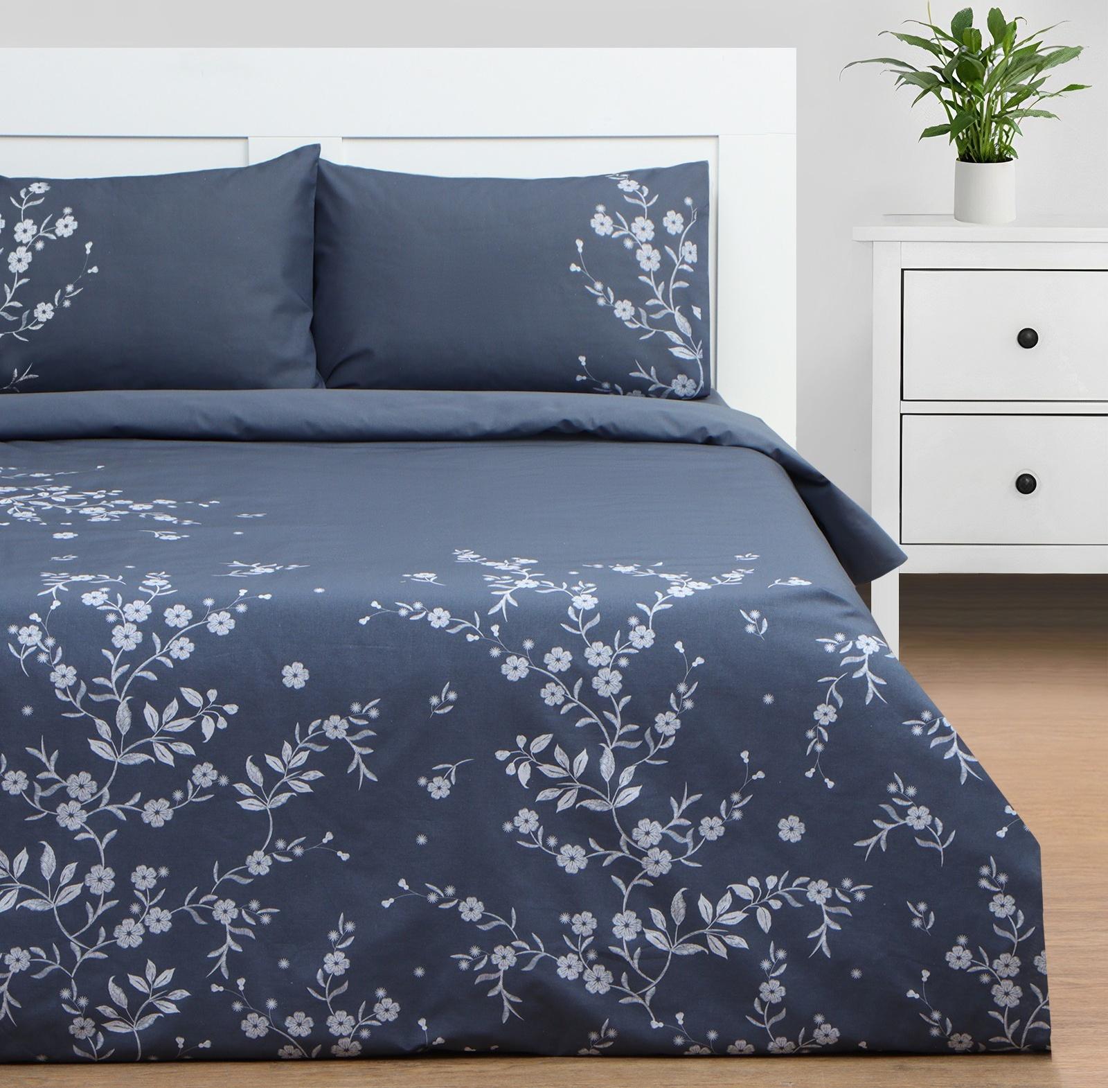 Постельное бельё Этель 1,5 сп Floral print, 143х215 см, 150х214 см, 50х70 см 2 шт, поплин