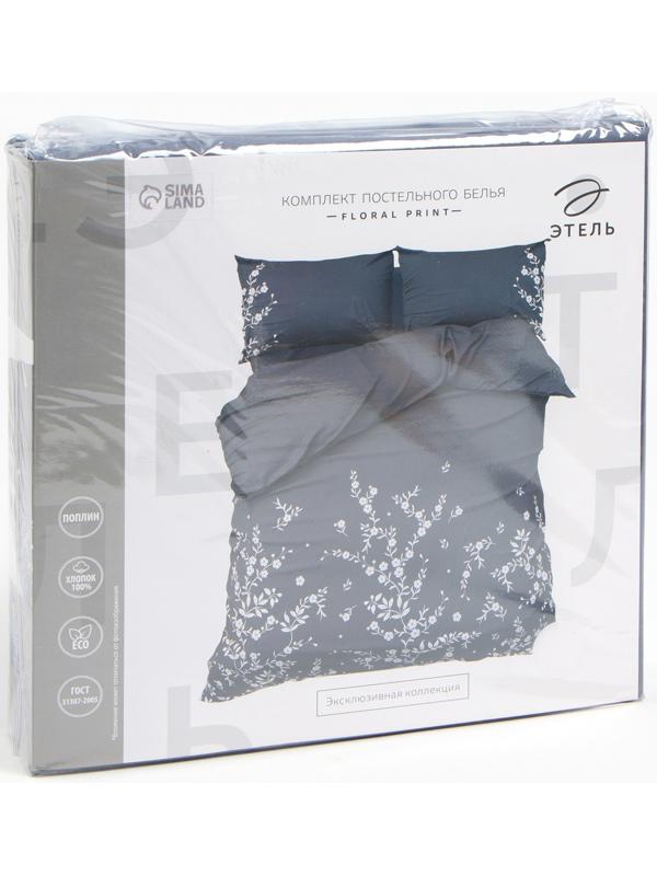 Постельное бельё Этель 1,5 сп Floral print, 143х215 см, 150х214 см, 50х70 см 2 шт, поплин