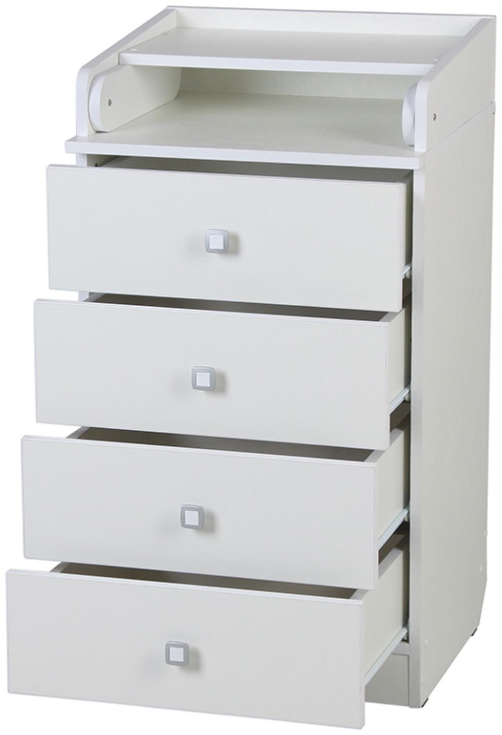 Комод детский с пеленальным столиком Фея 1550, 4 ящика, 504х467х922, белый