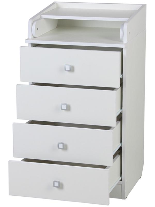 Комод детский с пеленальным столиком Фея 1550, 4 ящика, 504х467х922, белый